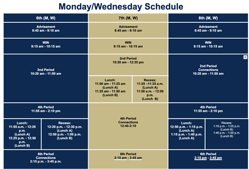 M/W Schedule